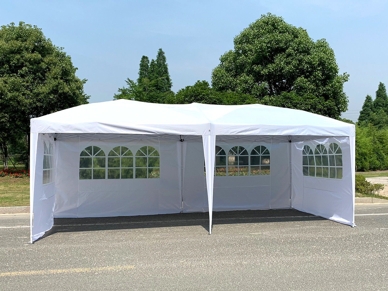 uv protection gazebo with wall