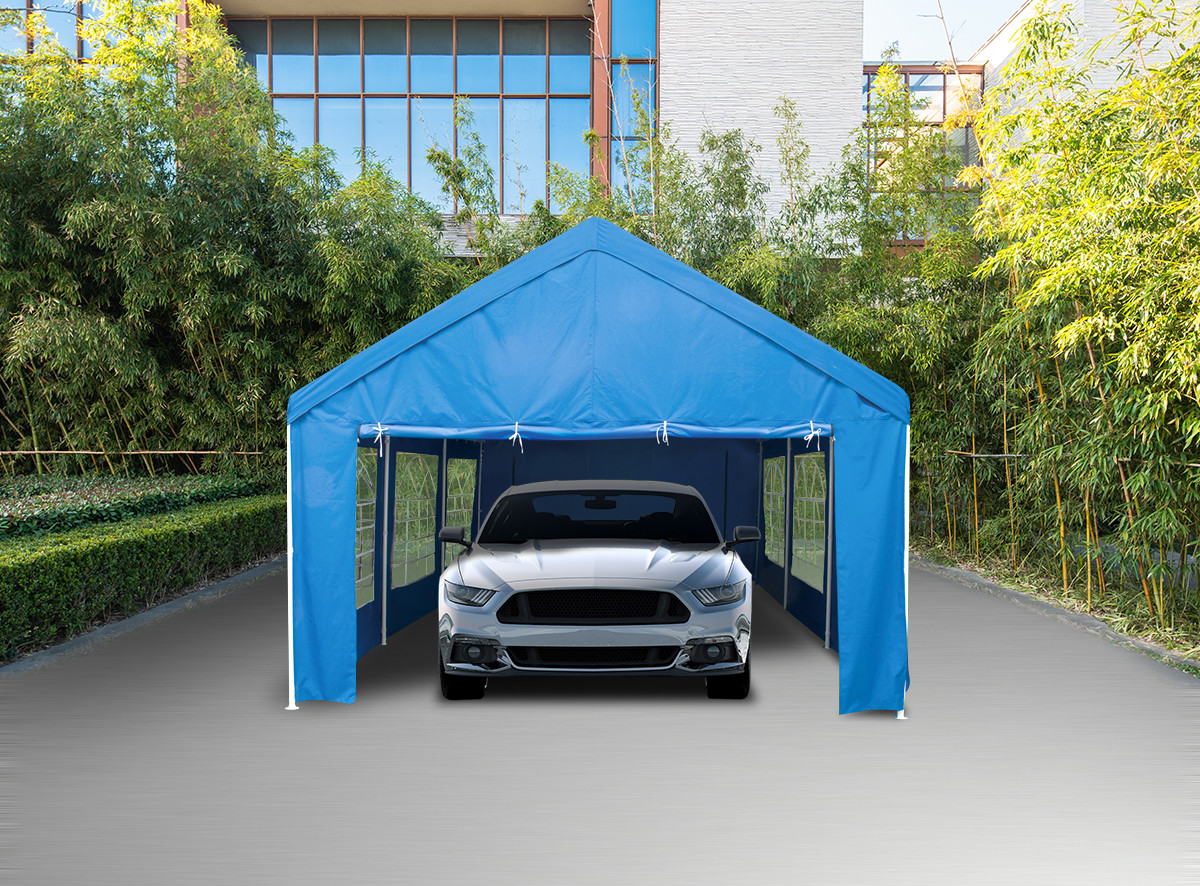 blue PE mobile garage car parking event tent